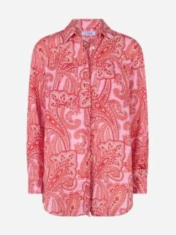 MC2 Saint Barth Woman Linen Shirt Alodie With Paisley Print And Pockets -MC2 Saint Barth Shop UID ALD000106387D WOMAN SHIRT PINK 1