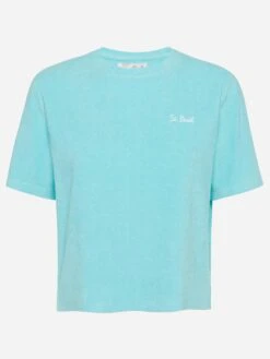 MC2 Saint Barth Water Green Terry Cotton T-shirt Aleja -MC2 Saint Barth Shop UID ALJ000200953F WOMAN T SHIRT GREEN TERRY 0 20250107190000 4