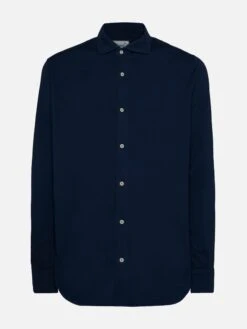 MC2 Saint Barth Amalfi Navy Blue Jersey Shirt -MC2 Saint Barth Shop UID AMF000100151H MAN SHIRT BLUEPLAIN.COLORMC2 MC2 5