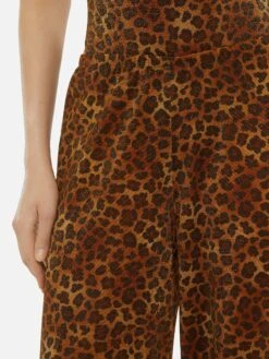 MC2 Saint Barth Amalia Leopard Lurex Wide-leg Trousers -MC2 Saint Barth Shop UID AML00101433H WOMAN PANT BROWN 2