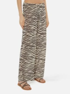 MC2 Saint Barth Amalia Zebra Lurex Wide-leg Trousers 10 MC2 Saint Barth Amalia Zebra Lurex Wide-leg Trousers -MC2 Saint Barth Shop UID AML00101444H WOMAN PANT WHITE 0 0 1