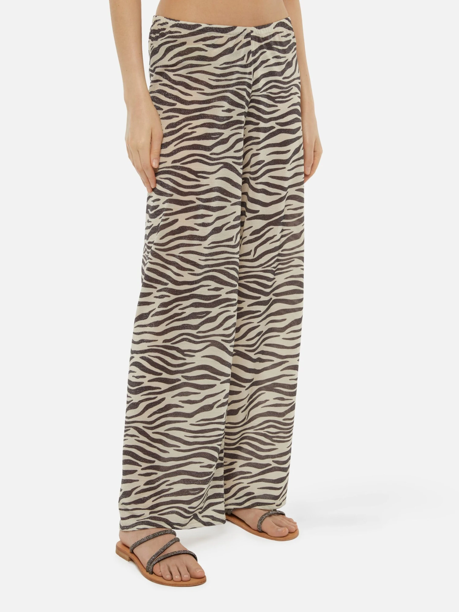 MC2 Saint Barth Amalia Zebra Lurex Wide-leg Trousers 5 MC2 Saint Barth Amalia Zebra Lurex Wide-leg Trousers - Image 3