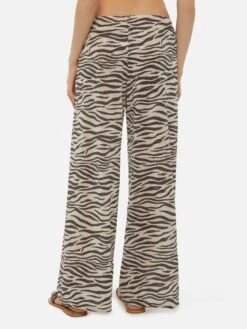 MC2 Saint Barth Amalia Zebra Lurex Wide-leg Trousers 12 MC2 Saint Barth Amalia Zebra Lurex Wide-leg Trousers -MC2 Saint Barth Shop UID AML00101444H WOMAN PANT WHITE 0 0 3