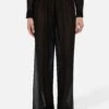 MC2 Saint Barth Amalia Black Wide-leg Georgette Trousers With Rhinestone Embellishment -MC2 Saint Barth Shop UID AML00106326H WOMAN PANT BLACK 0 0 20250320113500 1