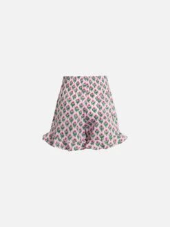 MC2 Saint Barth Girl Cotton Ruffled Shorts Ander P With Flower Print 7 MC2 Saint Barth Girl Cotton Ruffled Shorts Ander P With Flower Print -MC2 Saint Barth Shop UID ANDE00200770F GIRL SHORTPANT PINK 2