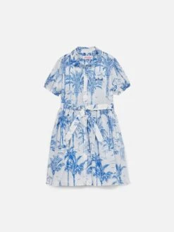 MC2 Saint Barth Girl Cotton Dress Anastasie Jr With Toile De Jouy Print
