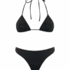 MC2 Saint Barth Woman Black Triangle Bikini Annabelle Naomi With Rhinestones