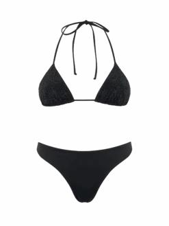 MC2 Saint Barth Woman Black Triangle Bikini Annabelle Naomi With Rhinestones