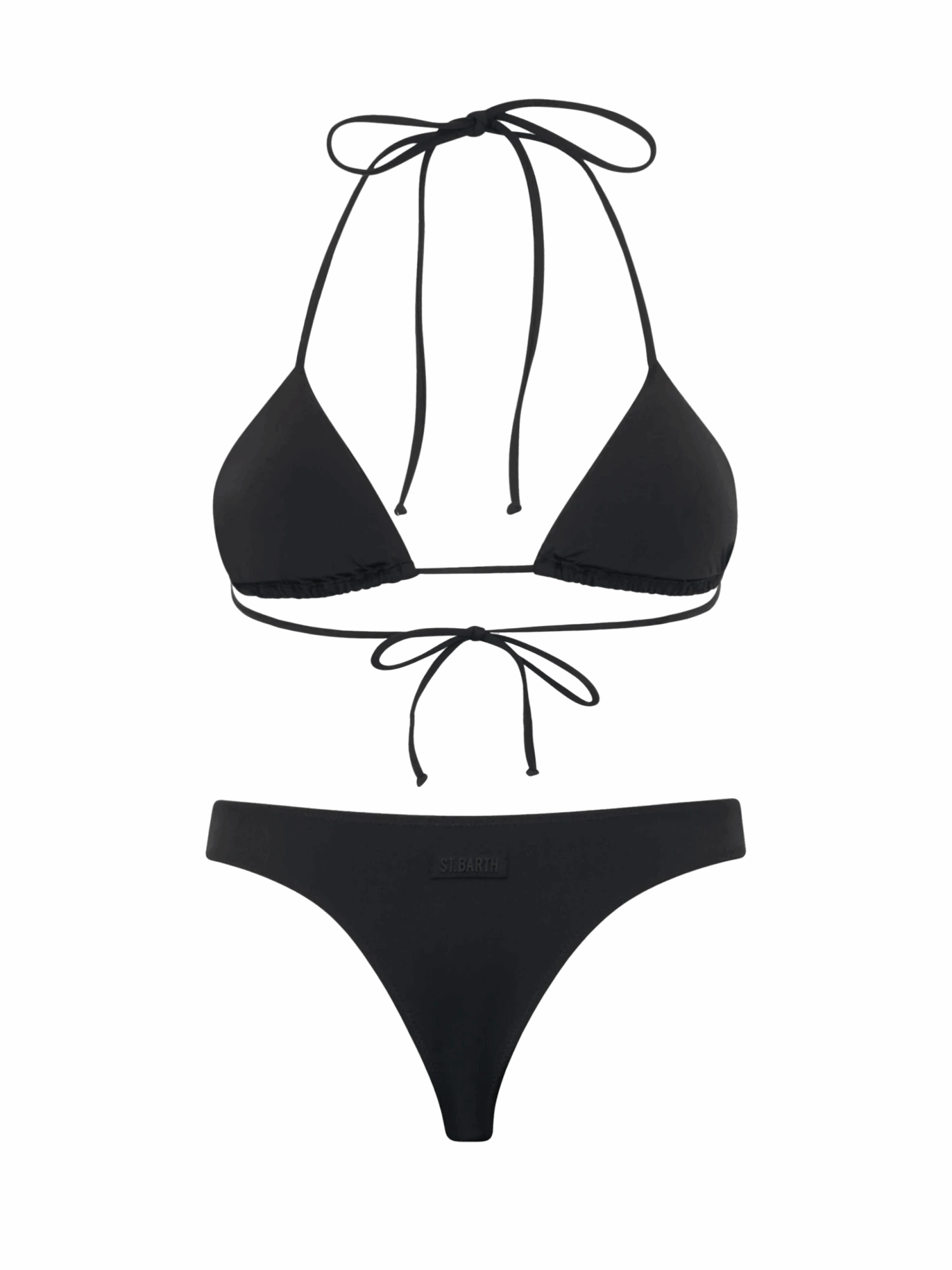 MC2 Saint Barth Woman Black Triangle Bikini Annabelle Naomi With Rhinestones 5 MC2 Saint Barth Woman Black Triangle Bikini Annabelle Naomi With Rhinestones - Image 3