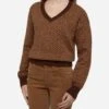 MC2 Saint Barth Woman Cropped Sweater With Argyle Pattern -MC2 Saint Barth Shop UID ANNE00100829E WOMAN KNITWEAR BROWN STRASSPALLETTES 0 20250107183502 1