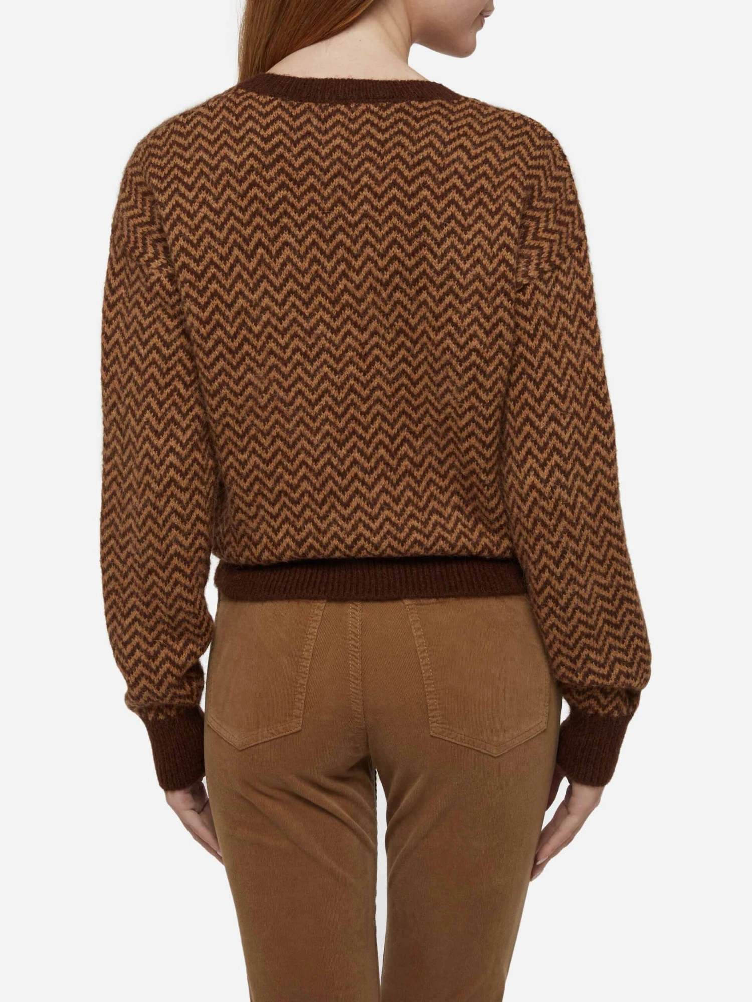 MC2 Saint Barth Woman Cropped Sweater With Argyle Pattern 5 MC2 Saint Barth Woman Cropped Sweater With Argyle Pattern - Image 3