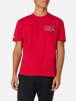MC2 Saint Barth Man Heavy Cotton T-shirt Arnott With A Capodanno Siamo Dai Furstenberg Embroidery | VACANZE DI NATALE SPECIAL EDITION -MC2 Saint Barth Shop UID ARN000100261G STBM T SHIRT RED 20240903163500 1