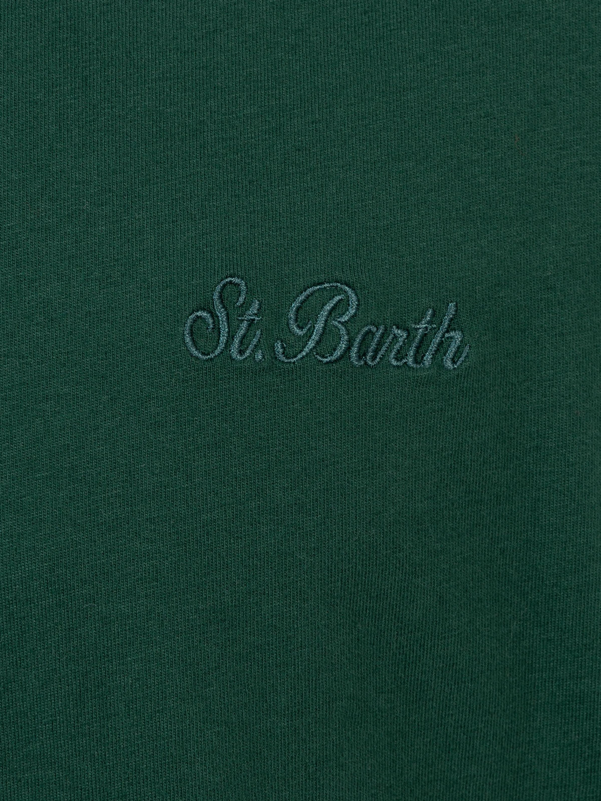 MC2 Saint Barth Man British Green Heavy Cotton T-shirt Arnott With St. Barth Embroidery 7 MC2 Saint Barth Man British Green Heavy Cotton T-shirt Arnott With St. Barth Embroidery - Image 5