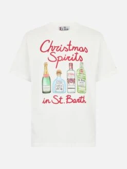 MC2 Saint Barth Man Heavy Cotton T-shirt Arnott With Christmas Spirits In St.Barth Embroidery -MC2 Saint Barth Shop UID ARN000102923G MAN T SHIRT WHITE 1