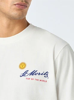MC2 Saint Barth Man Heavy Cotton T-shirt Arnott With St. Moritz Sun Print | ST. MORITZ TOP OF THE WORLD SPECIAL EDITION