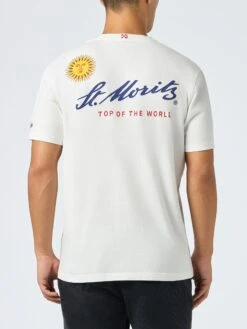 MC2 Saint Barth Man Heavy Cotton T-shirt Arnott With St. Moritz Sun Print | ST. MORITZ TOP OF THE WORLD SPECIAL EDITION -MC2 Saint Barth Shop UID ARNOTT00086G MAN T SHIRT WHITE 2