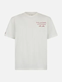 MC2 Saint Barth Man Heavy Cotton T-shirt Arnott With Anche Questo Natale... Embroidery | VACANZE DI NATALE SPECIAL EDITION -MC2 Saint Barth Shop UID ARNOTT92604G STBM T SHIRT WHITE 20240903163500 4