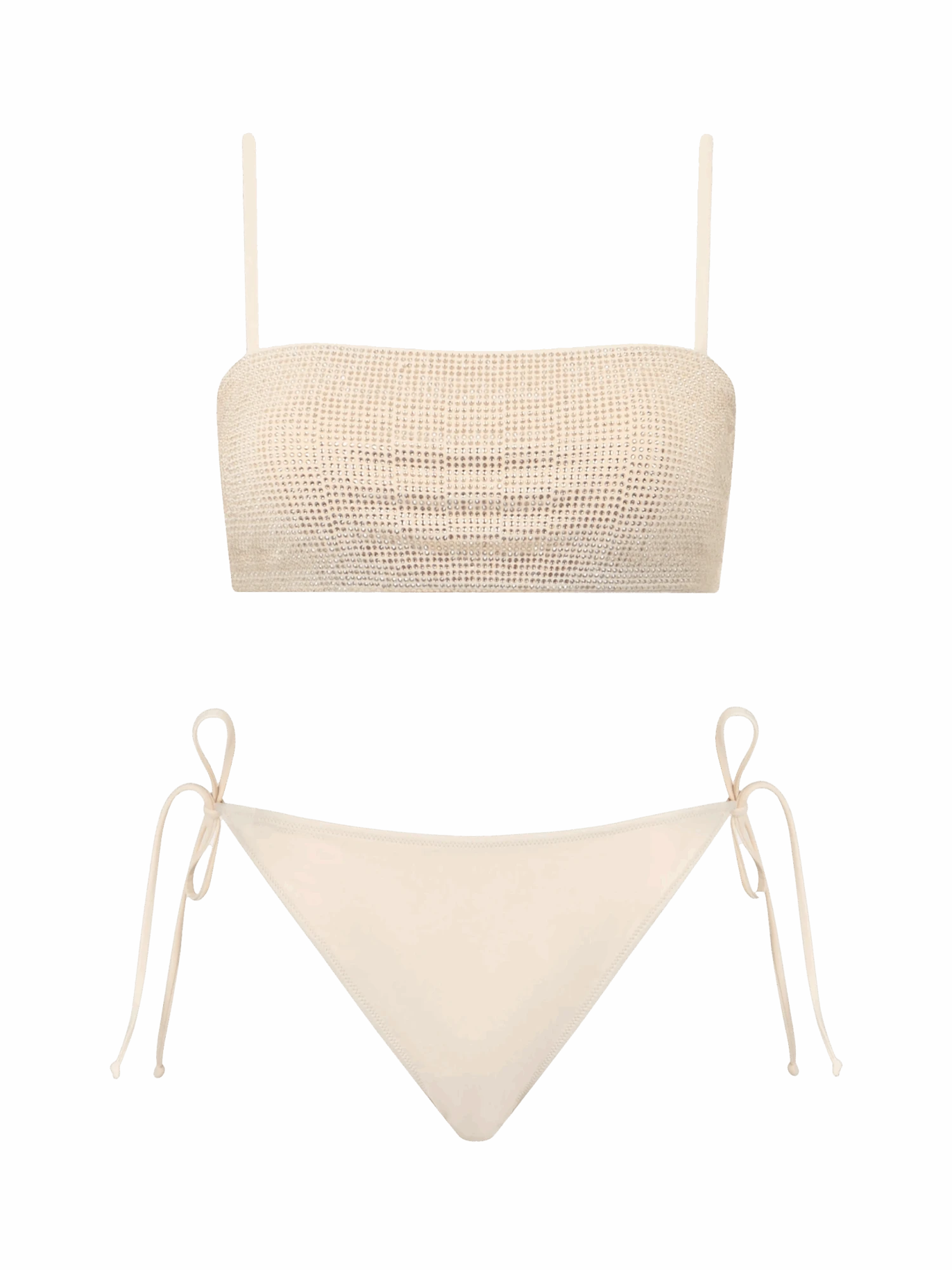 MC2 Saint Barth Woman Beige Bandeau Bikini Athena Virgo With Rhinestones 3 MC2 Saint Barth Woman Beige Bandeau Bikini Athena Virgo With Rhinestones