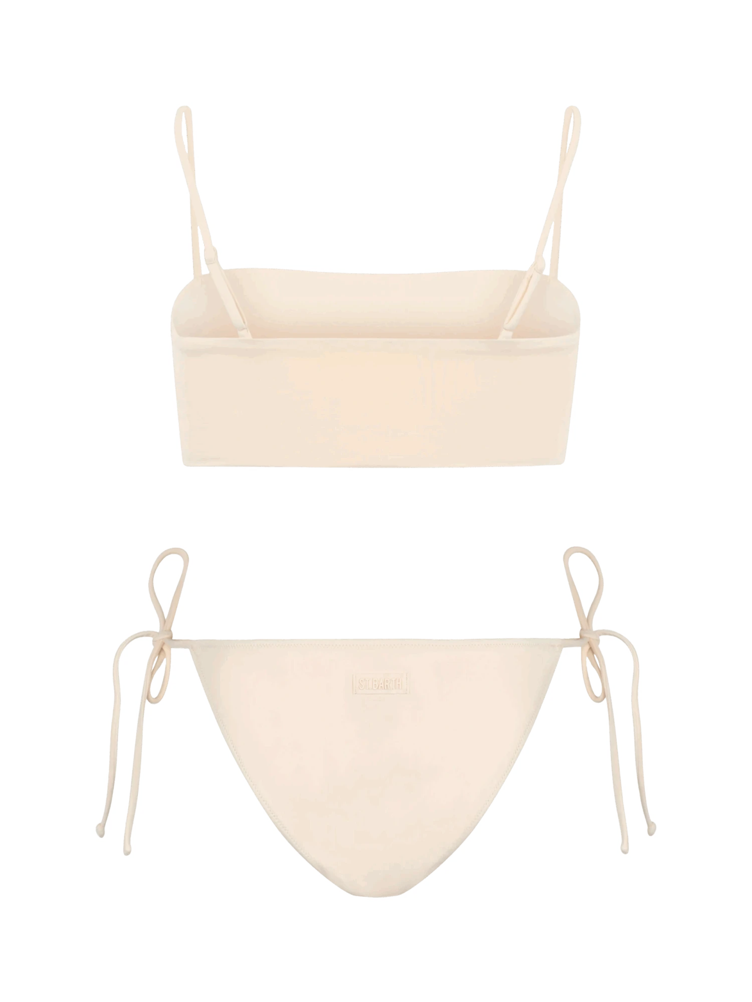 MC2 Saint Barth Woman Beige Bandeau Bikini Athena Virgo With Rhinestones 5 MC2 Saint Barth Woman Beige Bandeau Bikini Athena Virgo With Rhinestones - Image 3