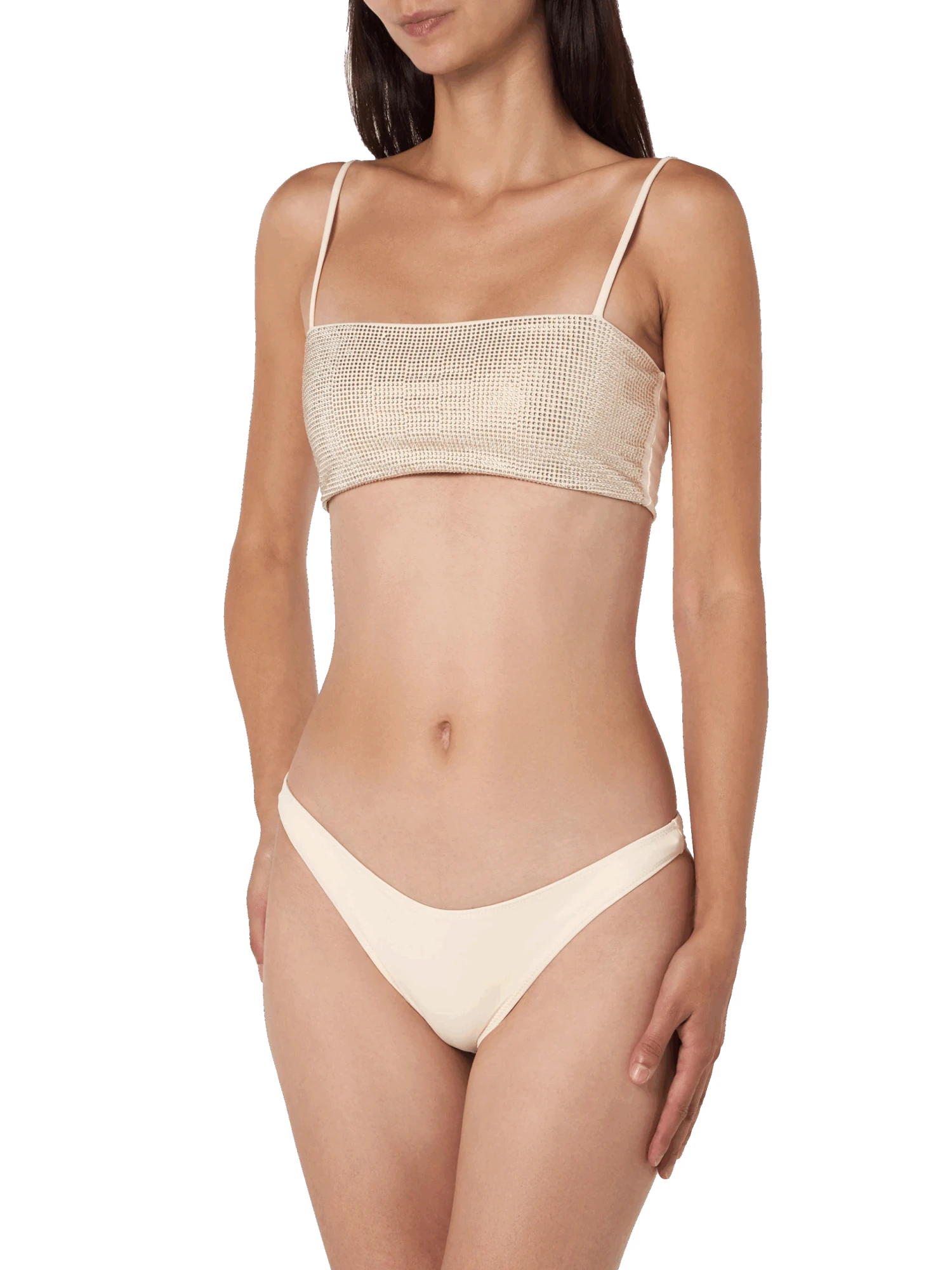 MC2 Saint Barth Woman Beige Bandeau Bikini Athena Naomi With Rhinestones 4 MC2 Saint Barth Woman Beige Bandeau Bikini Athena Naomi With Rhinestones - Image 2