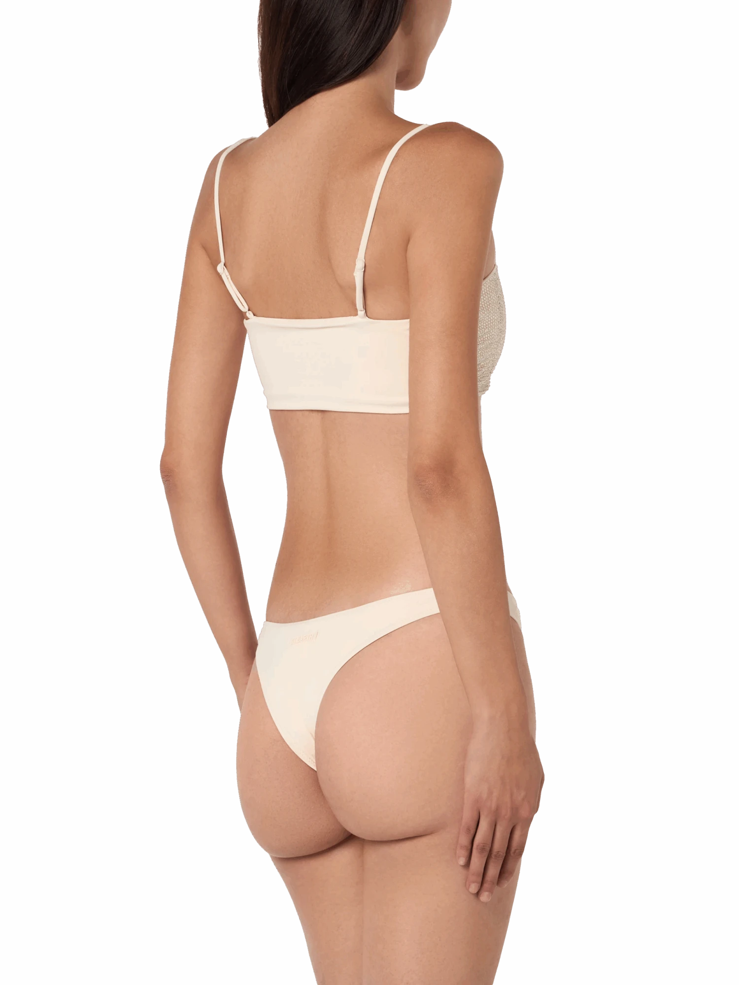 MC2 Saint Barth Woman Beige Bandeau Bikini Athena Naomi With Rhinestones 6 MC2 Saint Barth Woman Beige Bandeau Bikini Athena Naomi With Rhinestones - Image 4