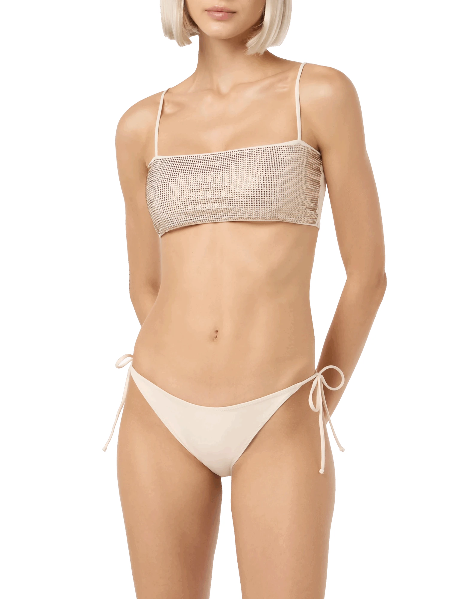 MC2 Saint Barth Woman Beige Bandeau Bikini Athena Virgo With Rhinestones 4 MC2 Saint Barth Woman Beige Bandeau Bikini Athena Virgo With Rhinestones - Image 2