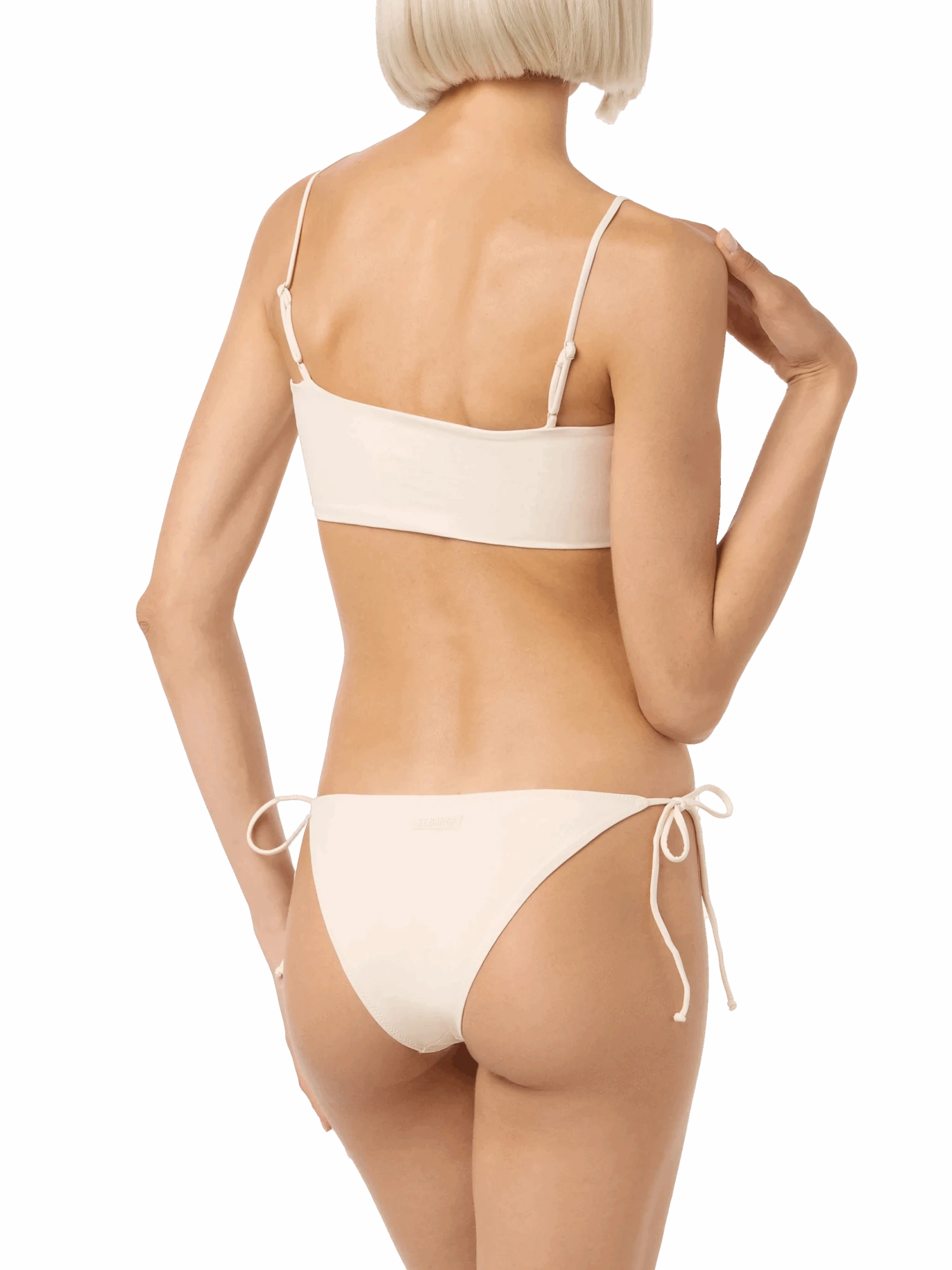 MC2 Saint Barth Woman Beige Bandeau Bikini Athena Virgo With Rhinestones 6 MC2 Saint Barth Woman Beige Bandeau Bikini Athena Virgo With Rhinestones - Image 4