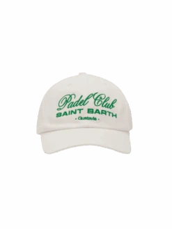 MC2 Saint Barth Baseball White Cotton Cap With Embroidery