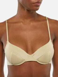 MC2 Saint Barth Virgo Gold Classic Swim Briefs- Bea Underwired Shimmer Gold Bralette -MC2 Saint Barth Shop UID BE0000101523H WOMAN TOPBIKINI YELLOW PLAIN.COLOR 7