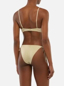MC2 Saint Barth Virgo Gold Classic Swim Briefs- Bea Underwired Shimmer Gold Bralette -MC2 Saint Barth Shop UID BE0000101523H WOMAN TOPBIKINI YELLOW PLAIN.COLOR 8