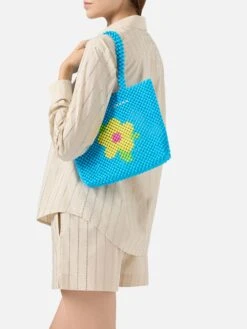MC2 Saint Barth Turquoise Beaded Shopper Bag -MC2 Saint Barth Shop UID BEAD00100196D ACCESSORY BAG SKY FLOWERS MC2 20250807160008 5