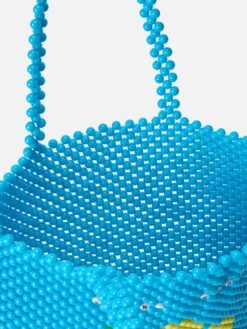 MC2 Saint Barth Turquoise Beaded Shopper Bag -MC2 Saint Barth Shop UID BEAD00100196D ACCESSORY BAG SKY FLOWERS MC2 4