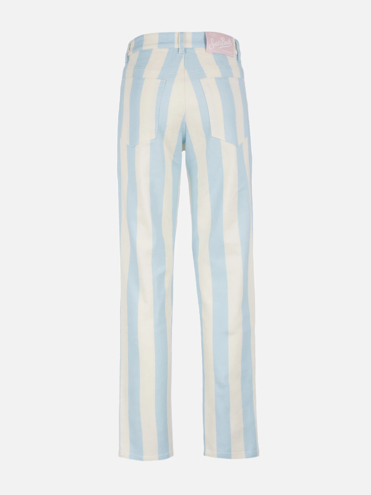 MC2 Saint Barth Woman Light Blue Striped Print Denim Belleville 8 MC2 Saint Barth Woman Light Blue Striped Print Denim Belleville - Image 6