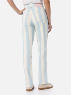 MC2 Saint Barth Woman Light Blue Striped Print Denim Belleville 10 MC2 Saint Barth Woman Light Blue Striped Print Denim Belleville -MC2 Saint Barth Shop UID BELL00105130F WOMAN PANT SKY 04