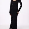 MC2 Saint Barth Black Woman Cotton Knit Midi Dress