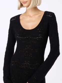 MC2 Saint Barth Black Woman Cotton Knit Midi Dress -MC2 Saint Barth Shop UID BEY00110003F WOMAN DRESS BLACK 20240709213504 3