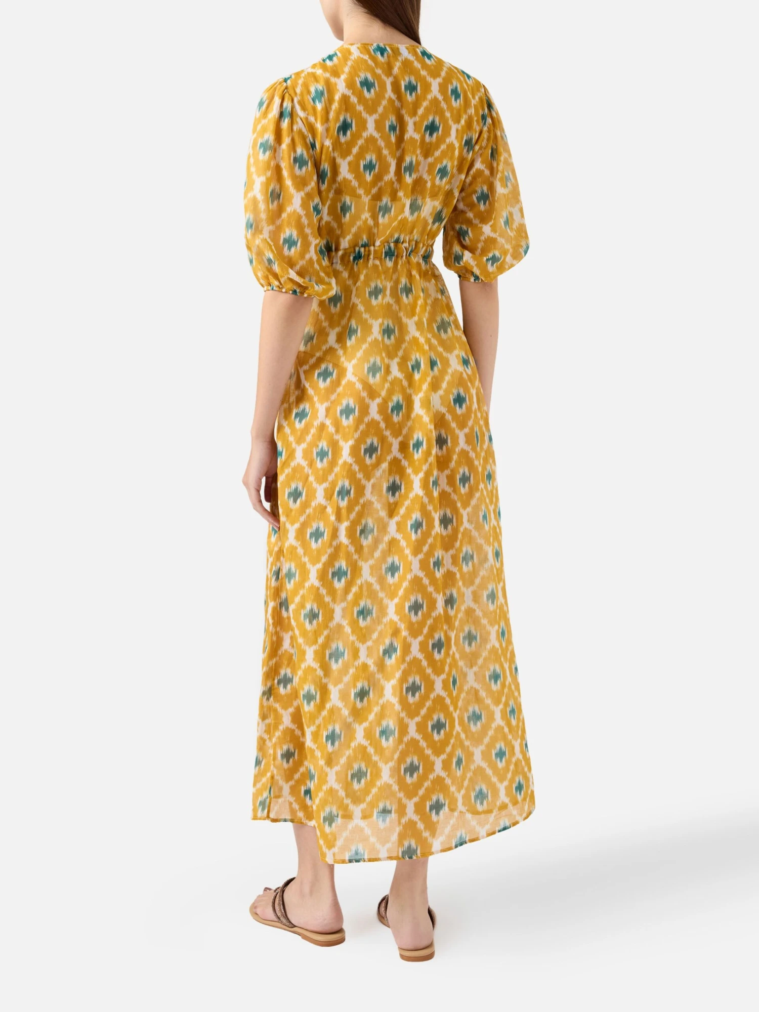 MC2 Saint Barth Cotton And Silk Long Dress Bliss With Geometric Print 5 MC2 Saint Barth Cotton And Silk Long Dress Bliss With Geometric Print - Image 3