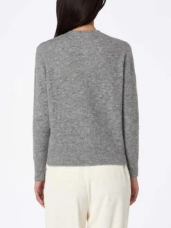 MC2 Saint Barth Woman Grey Cardigan Bellamy With Silver Rhinestones -MC2 Saint Barth Shop UID BLL00400479G WOMAN KNITWEAR GREY 20240903150000 3