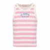 MC2 Saint Barth Blue Jr Pink Striped Rib-knit Cotton Crop Tank With Embroidery -MC2 Saint Barth Shop UID BLUE00203458H GIRL T SHIRT PINK STRIPES 20250407083500 01