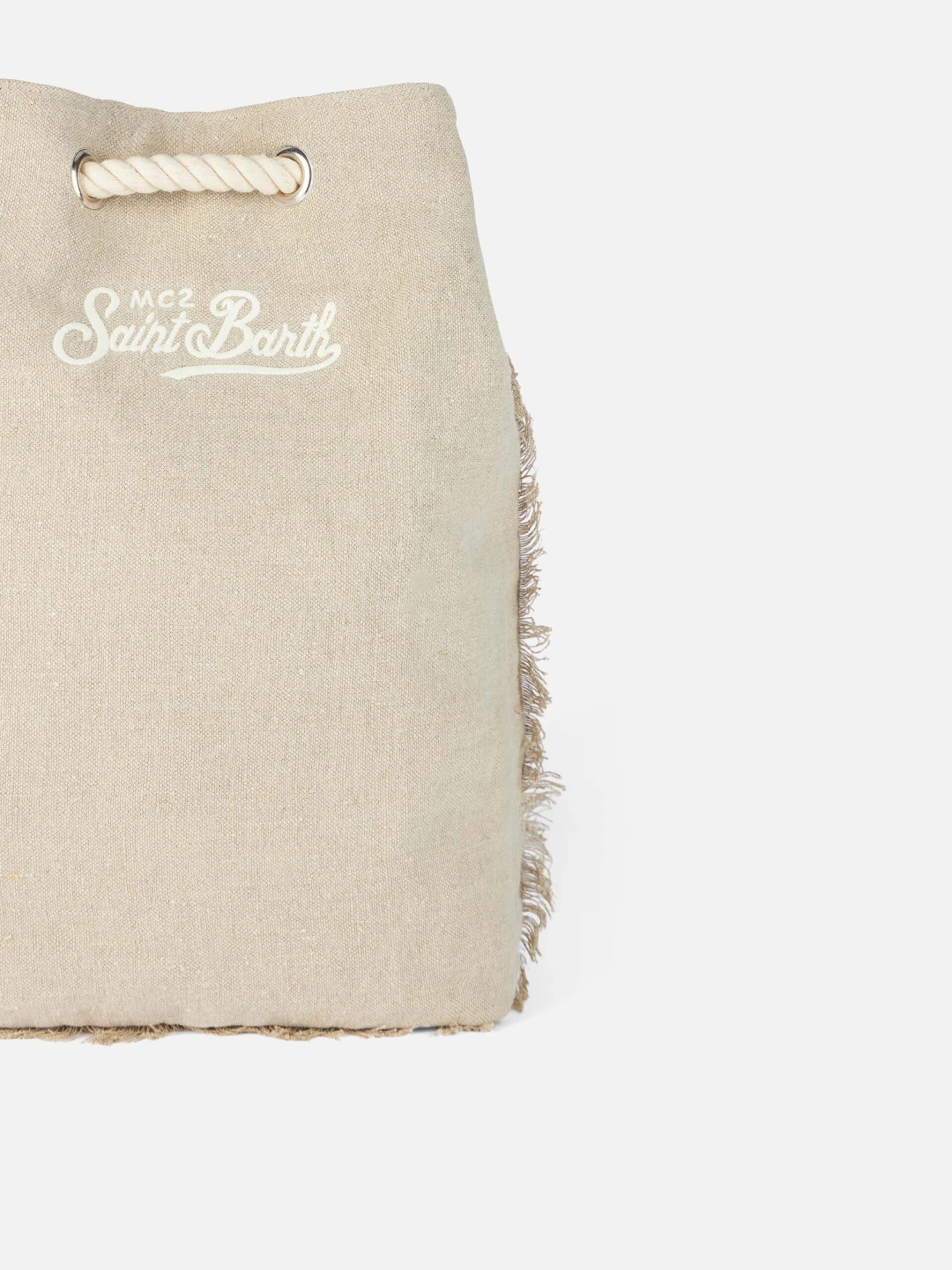 MC2 Saint Barth Beige Boat Linen Backpack 5 MC2 Saint Barth Beige Boat Linen Backpack - Image 3