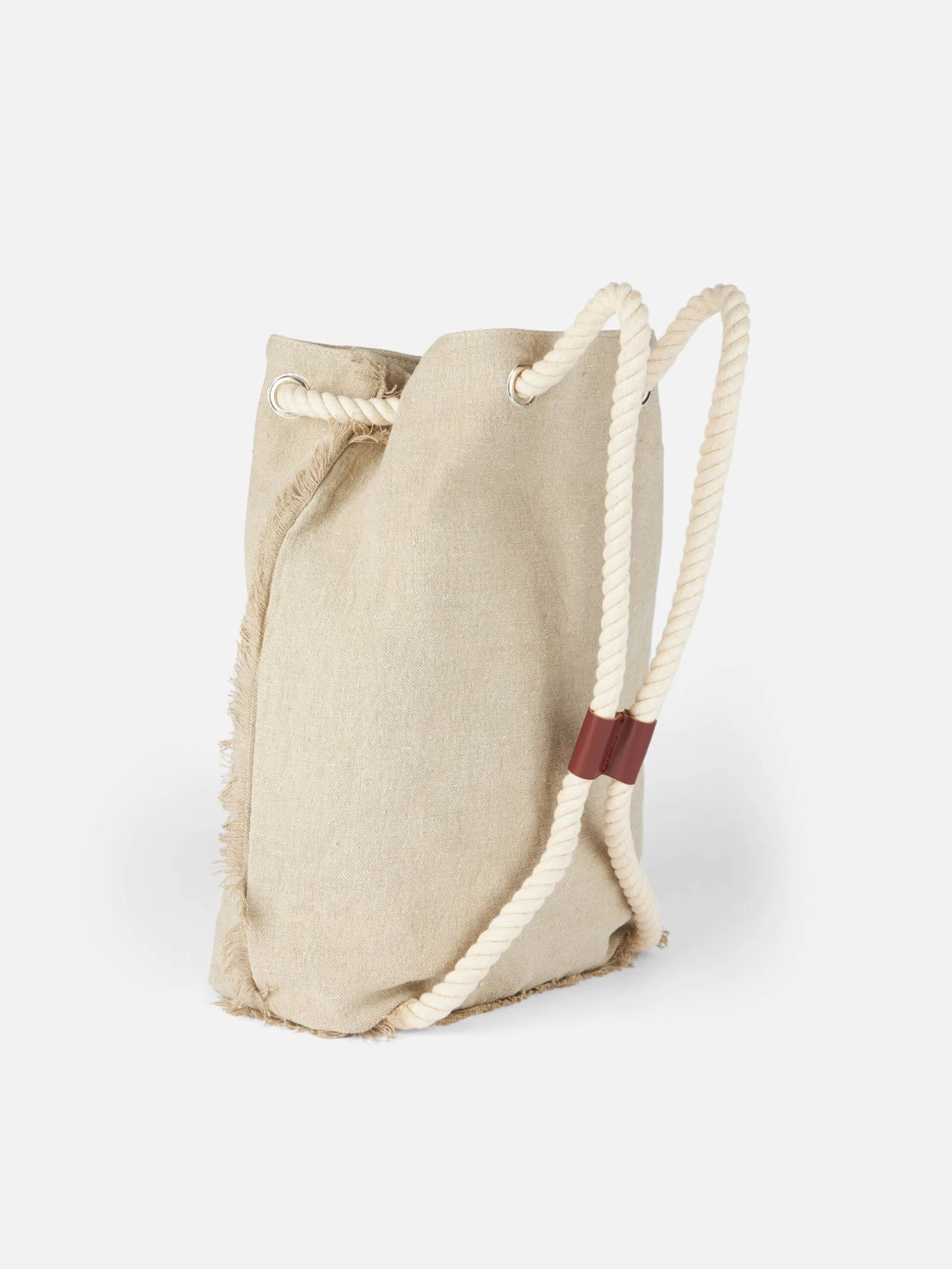 MC2 Saint Barth Beige Boat Linen Backpack 6 MC2 Saint Barth Beige Boat Linen Backpack - Image 4