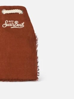 MC2 Saint Barth Brown Boat Linen Backpack -MC2 Saint Barth Shop UID BOBP00203613F ACCESSORY BAG BROWN 20240624160000 3