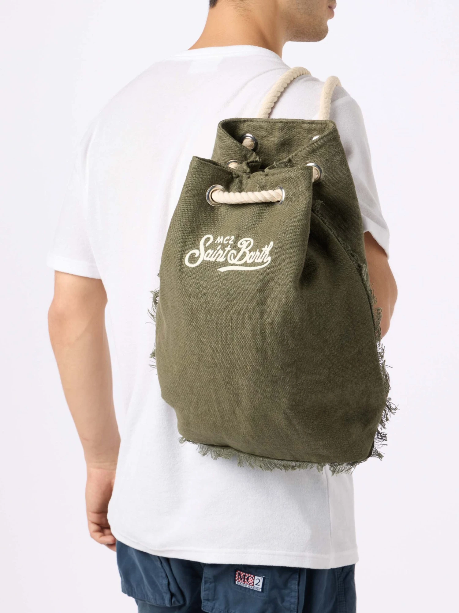 MC2 Saint Barth Green Boat Linen Backpack 4 MC2 Saint Barth Green Boat Linen Backpack - Image 2