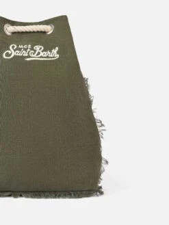 MC2 Saint Barth Green Boat Linen Backpack 9 MC2 Saint Barth Green Boat Linen Backpack -MC2 Saint Barth Shop UID BOBP00203614F ACCESSORY BAG GREEN 20240709210000 3