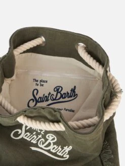 MC2 Saint Barth Green Boat Linen Backpack 11 MC2 Saint Barth Green Boat Linen Backpack -MC2 Saint Barth Shop UID BOBP00203614F ACCESSORY BAG GREEN 20240709210000 5