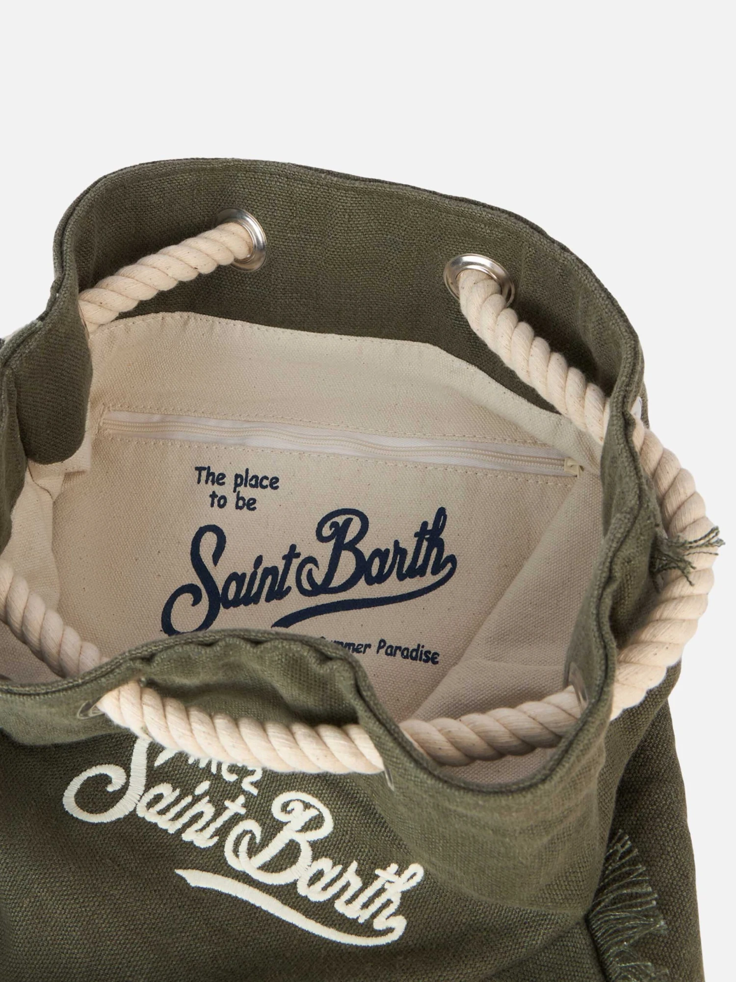 MC2 Saint Barth Green Boat Linen Backpack 7 MC2 Saint Barth Green Boat Linen Backpack - Image 5