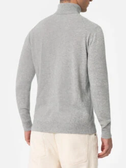 MC2 Saint Barth Man Mélange Grey Blended Cashmere Turtleneck Sweater Bond 8 MC2 Saint Barth Man Mélange Grey Blended Cashmere Turtleneck Sweater Bond -MC2 Saint Barth Shop UID BOND00100034G MAN KNITWEAR GREY SOLIDCOLOR 20241111103500 03