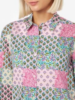 MC2 Saint Barth Woman Cotton Shirt Brigitte With Flower Print -MC2 Saint Barth Shop UID BRIG00100772F WOMAN SHIRT MULTICOLOR 3