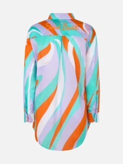 MC2 Saint Barth Woman Cotton Shirt Brigitte With Shape Wave Print -MC2 Saint Barth Shop UID BRIG00100844D WOMAN SHIRT GREEN 20240905103500 2