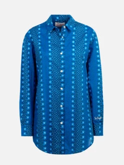 MC2 Saint Barth Woman Cotton Shirt Brigitte With Indigo Flower Print 12 MC2 Saint Barth Woman Cotton Shirt Brigitte With Indigo Flower Print -MC2 Saint Barth Shop UID BRIG00103914F WOMAN SHIRT BLUE 01 55d3ed7e eef7 45fd 9320 f4683100b8ae